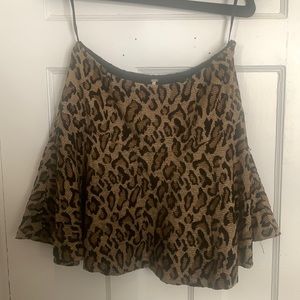 3/$15 Free People fit and flare animal print mini skirt size 6